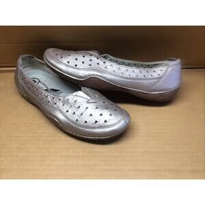 Propet Ortholite Wren Metallic Soft Leather Walking Flats Size W 11M